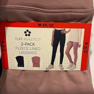 Tuff Athletics Fleece Lined Leggings 2-Pack - Navy and Mauve